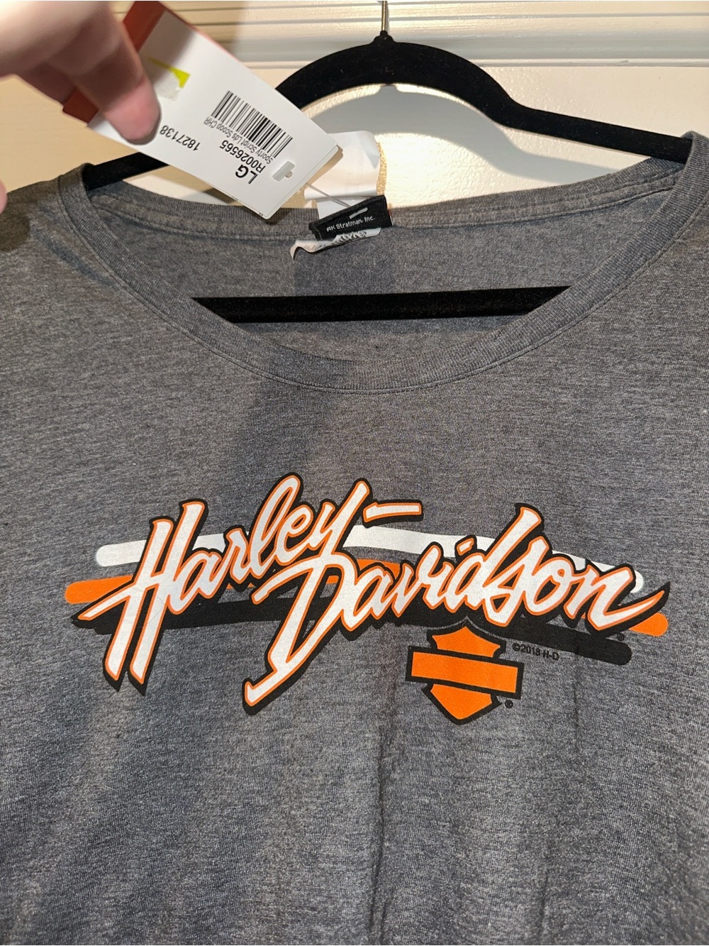 NWT Harley-Davidson Short Sleeve Logo Tee Giza Egypt size large heather gray - Picture 2 of 6